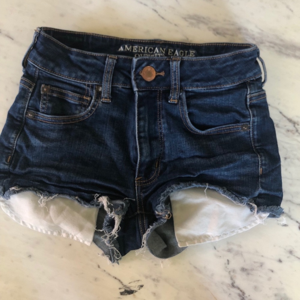 American eagle dark denim shorts